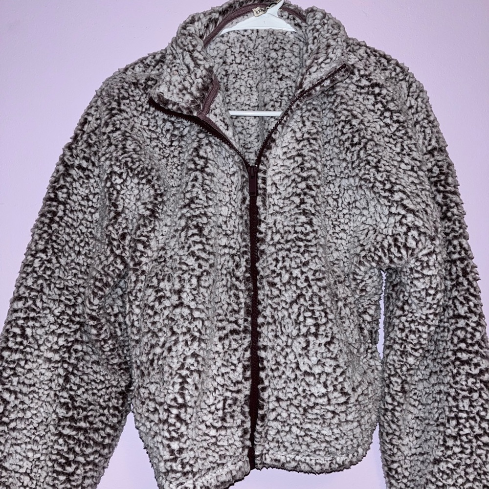 Express sherpa zip up jacket
